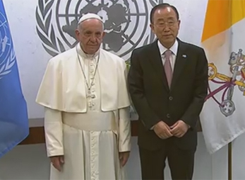 Papst Franziskus und Ban Ki-moon / screenshot ctv Papst Franziskus und Ban Ki-moon